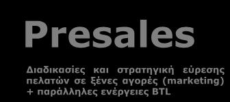 η εταιρία μας Presales Διαδικασίες και στρατηγική