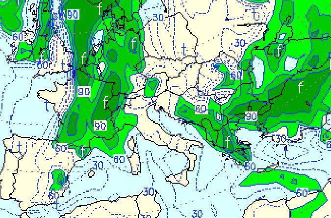 ανάπτυξη καταιγίδων, ενώ σε κάποιες περιοχές είναι πολύ έντονες (κόκκινα βέλη). Επίσης στη ουλγαρία επικρατούν ανοδικές κινήσεις (ροζ βέλος).