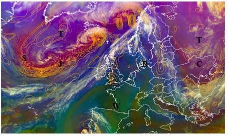 org) Εικόνα 15 :Αέριες µάζες και δυναµικός στροβιλισµός στα 500 mb στην Ευρώπη στις 15