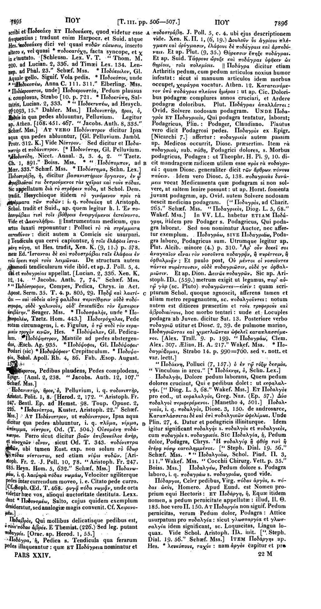 -W5 ΠΟΥ [Τ. III. pp. 506 507 ] ΠΟΥ 7896 scribi ethosetak)? Ετ ΐίοδοκάκκη, quod, videtur esse Α ποδοστράβη. J. Poll. 5, c. 4. ubi ejus descriptionem frequentius ; tradunt enim Harpocr. et Suid.