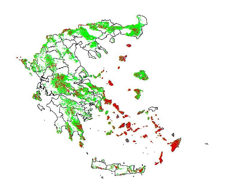 . ΥΝΑΜΙΚΟ ΤΗΣ ΑΙΟΛΙΚΗΣ ΕΝΕΡΓΕΙΑΣ Κλάσεις µέσης ετήσιας ταχύτητας ανέµου σε m/sec Από 5.5 7. Μεγαλύτερο από 7. Οι επιλεγµένες περιοχές έχουν επιλεγεί µεβάσητο δυναµικό τους (>5.