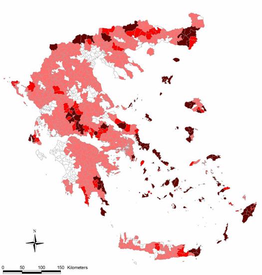 . ΕΝ- ΥΝΑΜΕΙ ΥΝΑΜΙΚΟ Εκτίµηση µέγιστης εγκατεστηµένης ισχύος σε Α/Π ανάδήµο παίρνοντας υπ όψιν τις περιοχές µε υψηλό εκµεταλλεύσιµο δυναµικό ( > 7m/sec) Κλάσεις 5 MW στο δήµο 5 MW στο δήµο MW στο