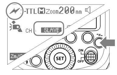 Ρύθμιση Slave Φλας Πατήστε το κουμπί Επιλογής Ασύρματης Λειτουργίας για να εμφανιστούν στην οθόνη οι ενδείξεις και<slave>.