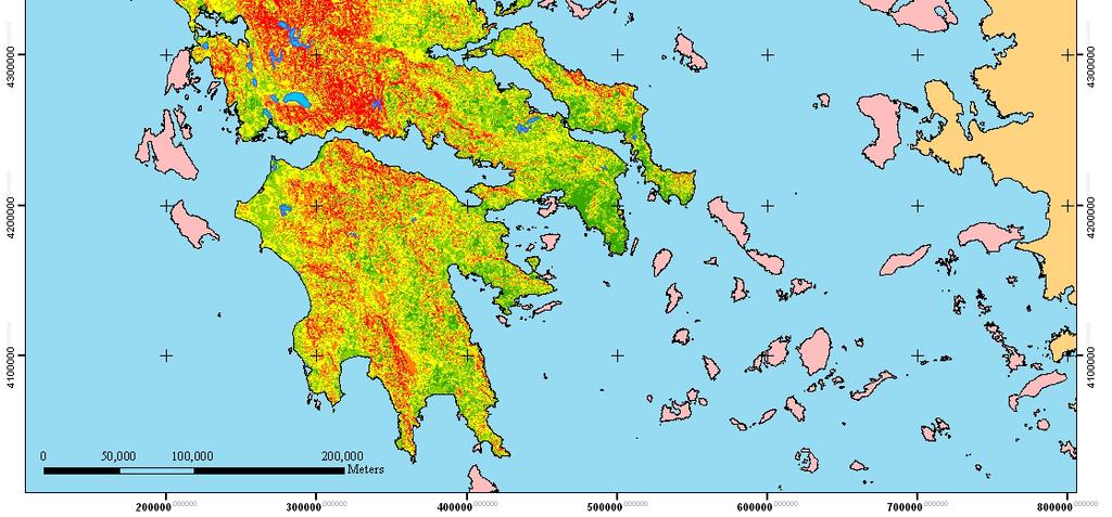 χαρτών από Μ. Φερεντίνου Προβολικό σύστημα Ε.Γ.Σ.Α. 87 Εγκάρσια Μερκατορική Προβολή Κλίμακα 1:2.500.