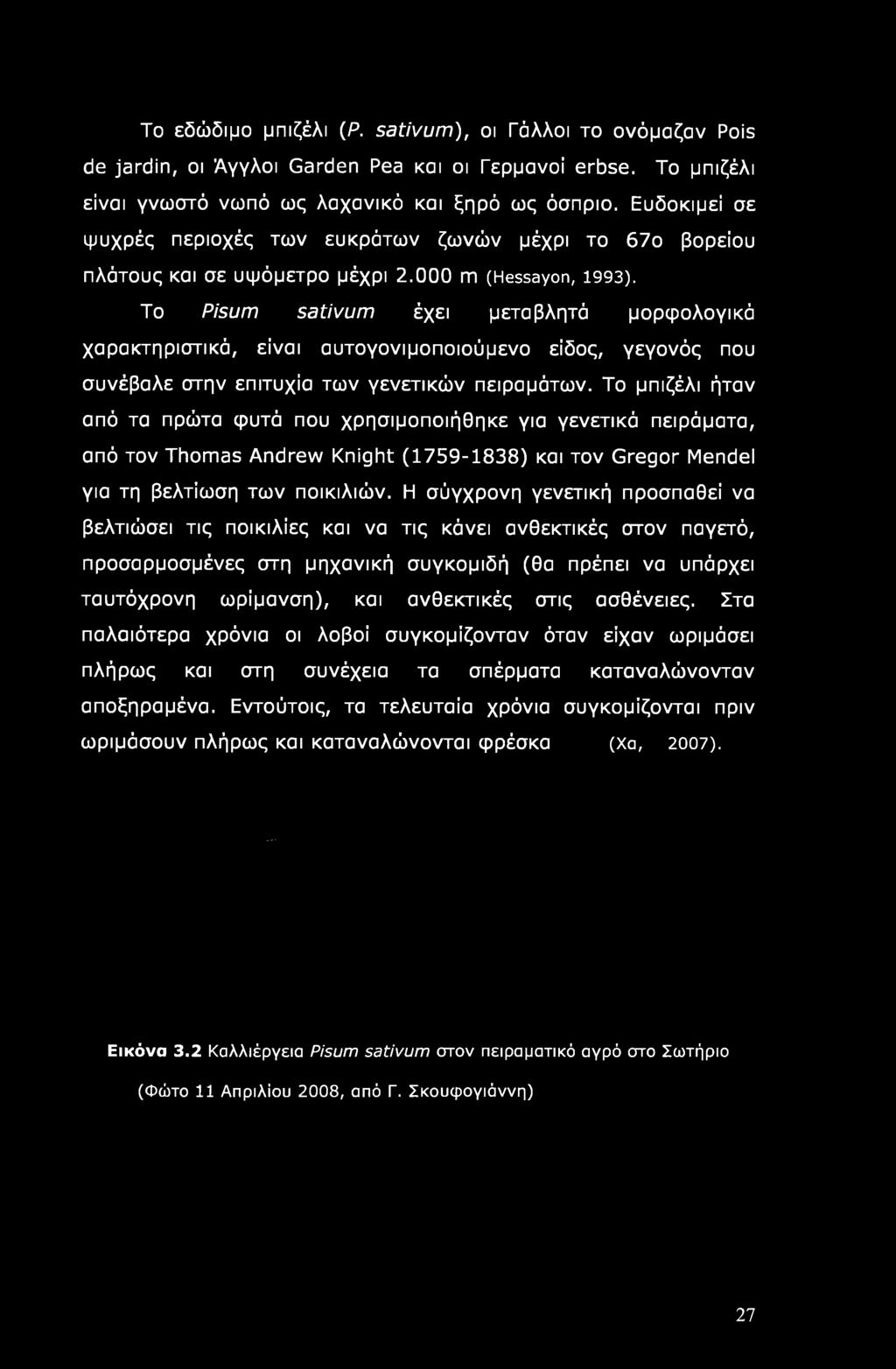 To Pisum sativum έχει μεταβλητά μορφολογικά χαρακτηριστικά, είναι αυτογονιμοποιούμενο είδος, γεγονός που συνέβαλε στην επιτυχία των γενετικών πειραμάτων.