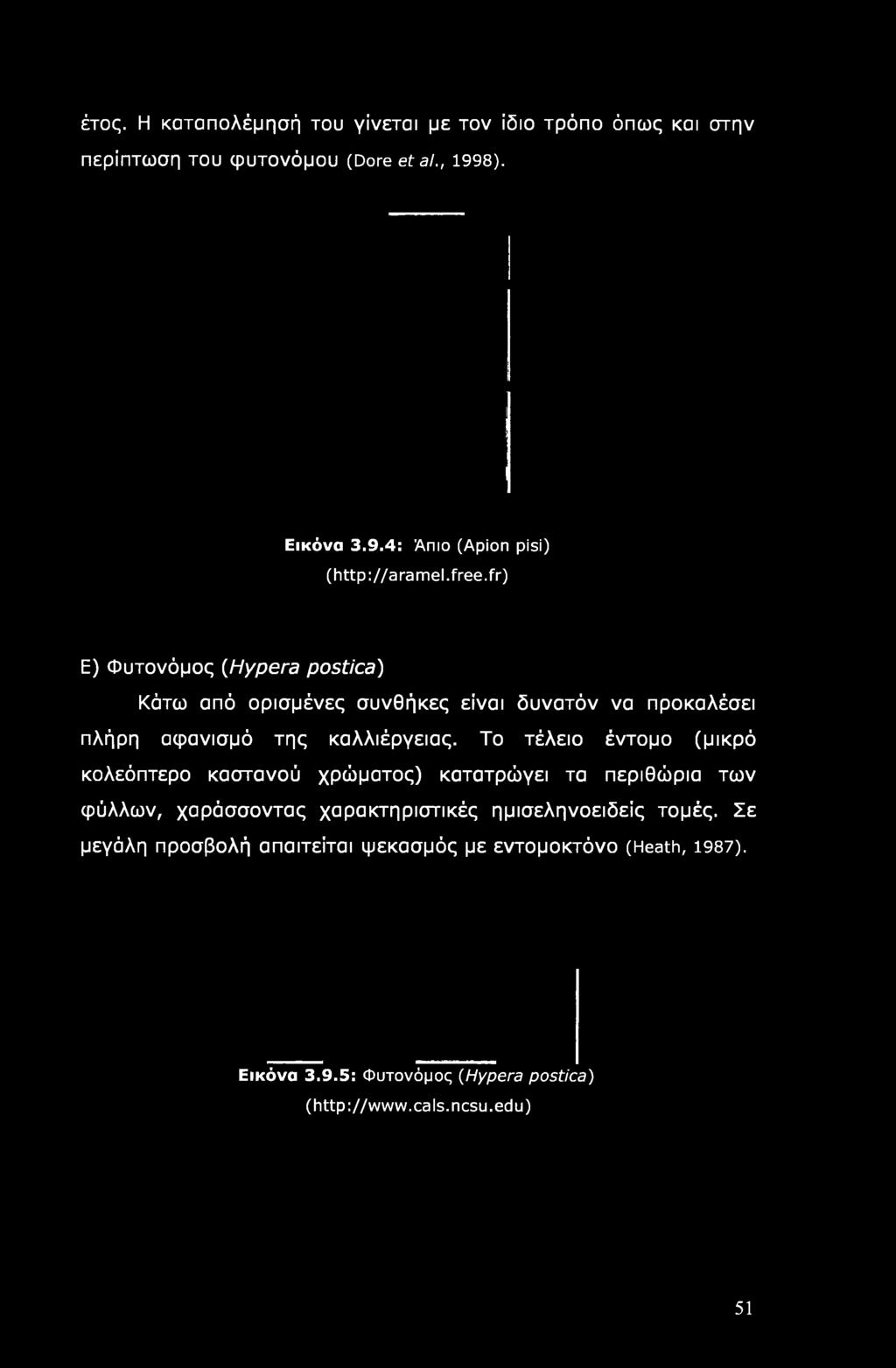 έτος. Η καταπολέμησή του γίνεται με τον ίδιο τρόπο όπως και στην περίπτωση του φυτονόμου (Dore etal., 1998). Εικόνα 3.9.4: Άπιο (Apion pisi) (http://aramel.free.