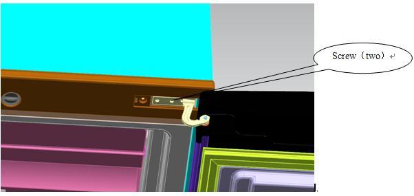 2) Remove the screws fixed the top-hinge with cross-slot screwdriver. 3) Replace the top-hinge and the top-door limit block and the door bearing bush to the other side. A.