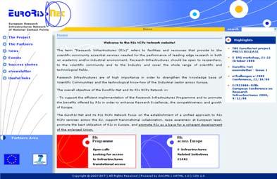 Σημαντικές δράσεις & υπηρεσίες του EuroRIs-Net Δικτυακός τόπος έργου: http://www.euroris-net.
