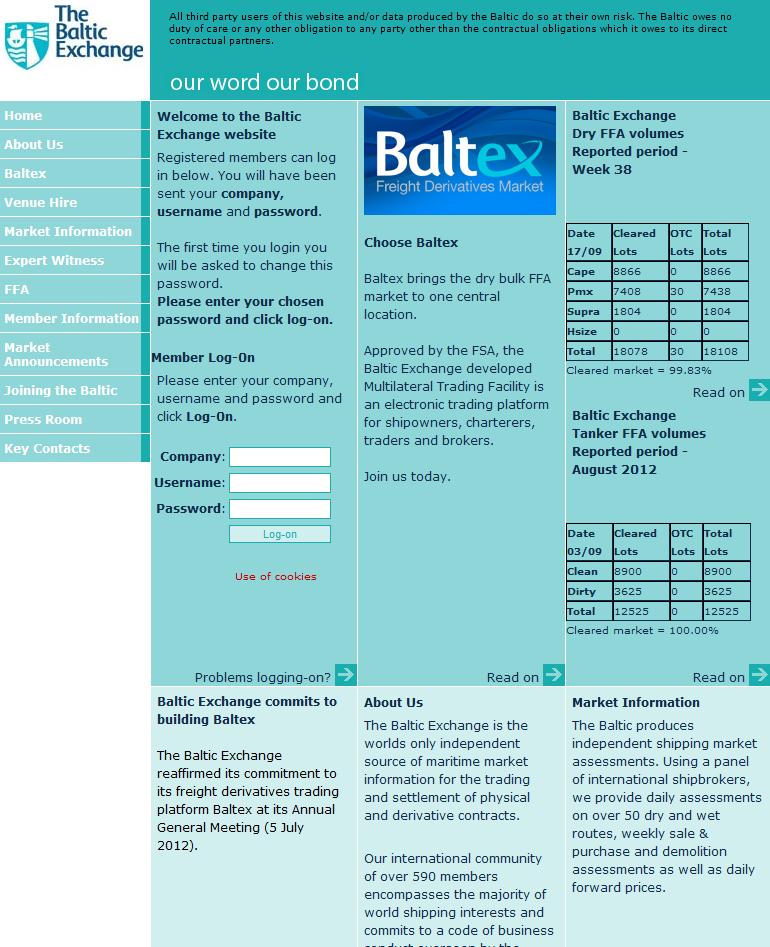 11.4.2 Baltic Exchange, (http://www.balticexchange.