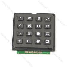 3.2 4x4 Matrix Keyboard Το πληκτρολόγιο που χρησιμοποιήσαμε ώστε να μπορεί ο χειριστής του συστήματος να εισάγει σαν είσοδο τα Volt που επιθυμεί να έχει στην ΥΤ τάση είναι το εξής : Εικ.