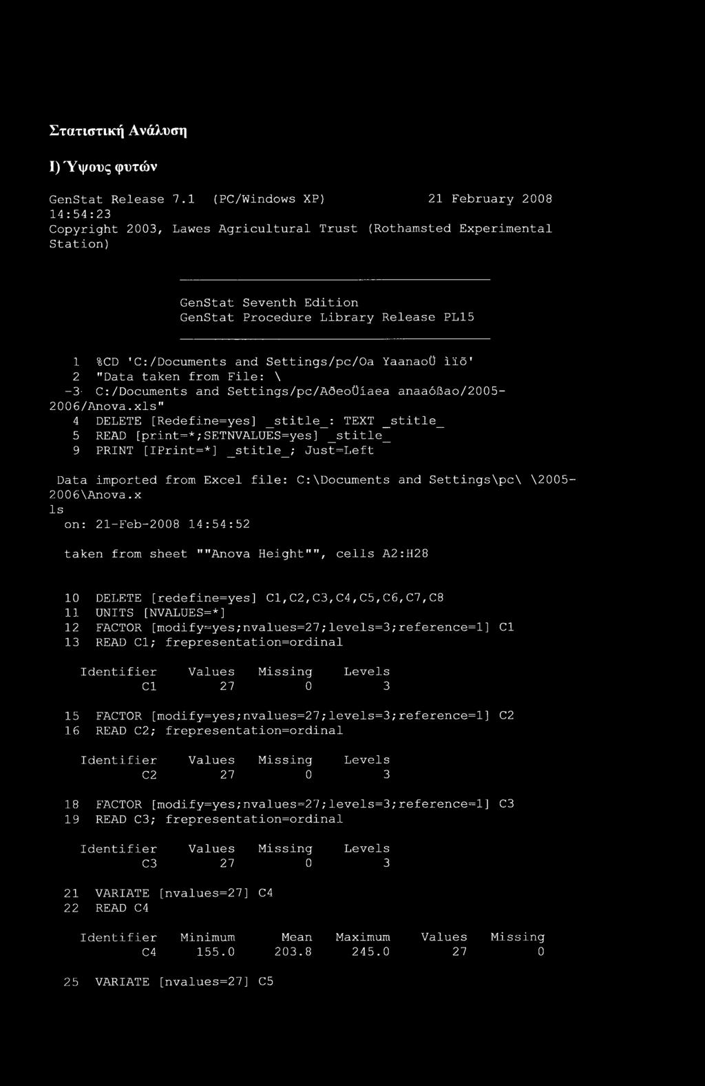 C:/Documents and Settings/pc/Oa YaanaoO 116' 2 "Data taken from File: \ -3 C:/Documents and Settings/pc/ASeoOiaea anaa0bao/2005-2006/anova.