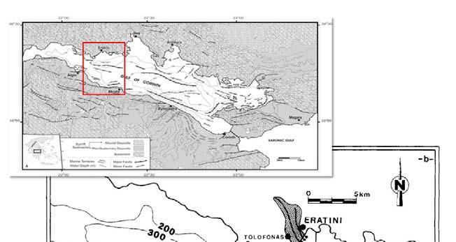 Περιοχή έρευνας και το 1861 στη περιοχή µεταξύ Μεγανίτη και Βουραϊκού (Ms=6,7 R) (Εικ. 2.10). Εικόνα 2.