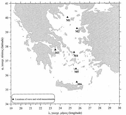 Μέση Ετήσια Ισχύς Κυματισμού (kw/m) Σημεία Πλωτήρων M1 3.55 M2 2.22 M3 0.25 M4 4.49 M5 2.90 M6 3.57 Μέση Ετήσια Ισχύς Κυματισμού (kw/m) Σημεία Αριθμητικής Επεξεργασίας H1 3.08 H2 3.