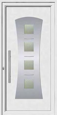 Inox designs PVC+ABS door panels ABS 8032 Τέσσερα τζάµια ριγέ µε διακοσµητικό inox PVC 9032