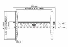 30 BRATECK Βάση LP09-46T 37-70 50Kg Βάση τοίχου για TV LCD Μέγεθος οθόνης: 37-70, Mέγιστο