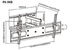 VESA 200x200, 400x200, 400x400, 600x400, 800x400mm, με