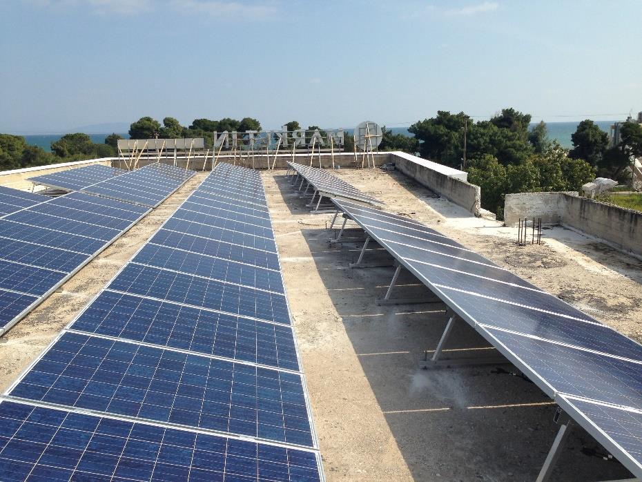 ΕΡΓΑ kiefer Market In 20kW Περιγραφή Φωτοβολταϊκό πάρκο ισχύος 20kWp. Bρίσκεται στη Αρτέμιδα του νομού Αττικής. Ξεκίνησε τη λειτουργία του το 2013 και παράγει ετησίως 1400 kwh/kwp.