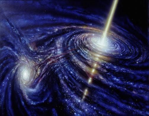 Εικόνα 1.4: Έκρηξη ακτίνων γ (GRB, Gamma Ray Bursts) Οι GRBs ανιχνεύονται μια φορά την ημέρα από τελείως τυχαίες διευθύνσεις της ατμόσφαιρας.