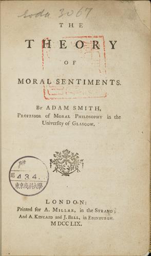 Adam Smith (1723-1790) Η Θεωρία Ηθικών Συναισθημάτων (The Theory of Moral Sentiments) δημοσιεύθηκε το 1759 όταν ο Smith ήταν καθηγητής στη