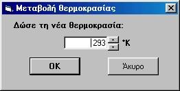 1 Κ, μέχρι να φθάσει στη θερμοκρασία που καθορίσαμε. Εφόσον είμαστε σε κατάσταση εκτέλεσης πειράματος, μπορούμε να παρατηρήσουμε όλη τη μεταβολή στις γραφικές παραστάσεις. Εικόνα 6.