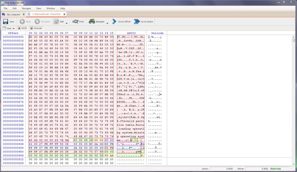 4.2 Active Disk Editor To Active Disk Editor είναι ένα προηγμένο εργαλείο για την προβολή και επεξεργασία των sectors για οποιοδήποτε physical disk, partitions και files content σε δυαδική μορφή.