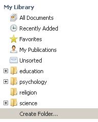 υποφακέλων (Create Folder) Για να δημιουργήσετε ένα φάκελο στη Βιβλιοθήκη σας μπορείτε είτε να επιλέξετε το