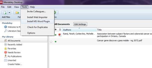 Η εγγραφή αποθηκεύετε στο Web λογαριασμό σας και επιλέγοντας View in Mendeley Desktop, αναγκάζετε τον Desktop λογαριασμό σας να συγχρονιστεί και μπορείτε να