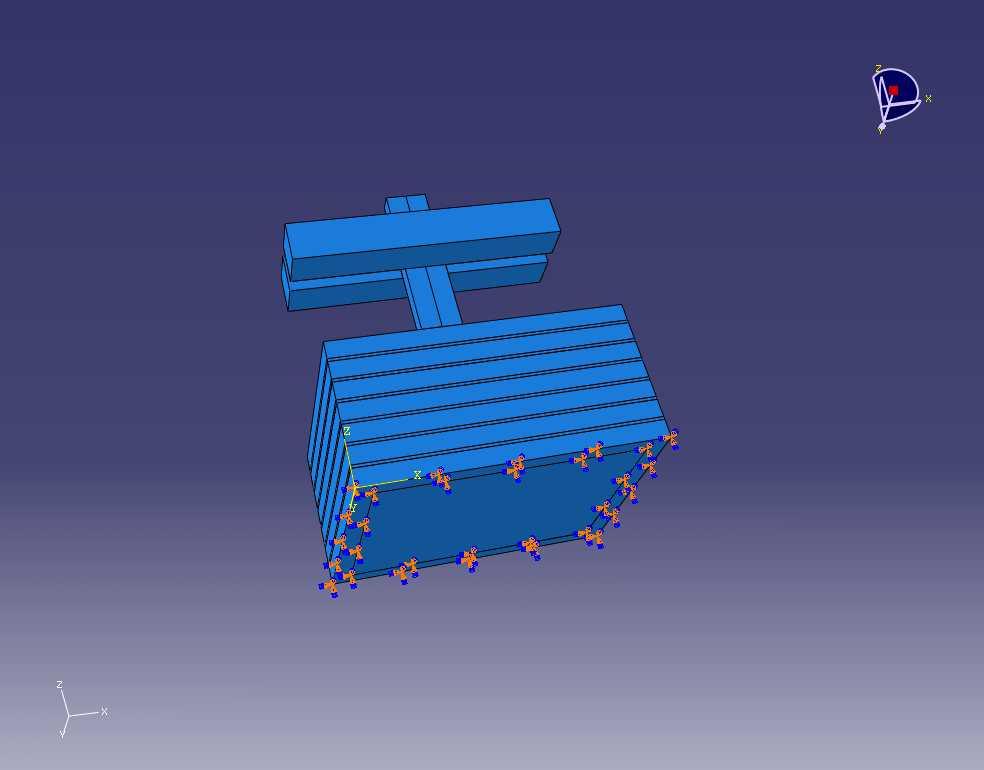 ΚΕΦΑΛΑΙΟ 3: Ανάπτυξη Μοντέλου σε πειραματικό και αριθμητικό επίπεδο 76 Ενότητα Load: Οι συνθήκες έδρασης δεν αλλάζουν σε σχέση με το προσομοίωμα του κουτιού με την άμμο, παραμένει δηλαδή η πάκτωση,