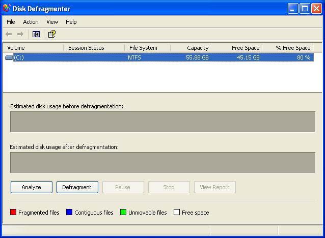 Disk Defragmenter Παρακολουθήστε το φωτάκι του drive. Αν αυτό παραµένει αναµµένο για σχεδόν όλη την ώρα, τότε ξέρετε ότι το σύστηµα προσβαίνει στο σκληρό δίσκο πολλές φορές για κάποιο λόγο.