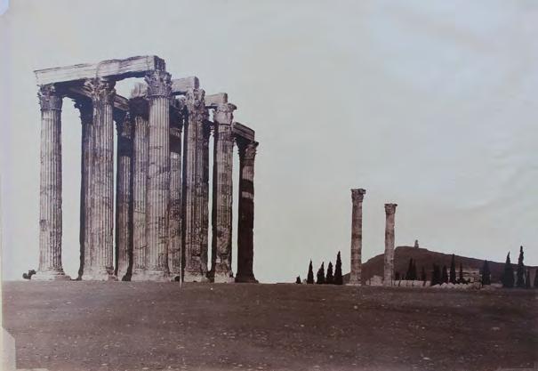 left, the monument of Philopappos Carl Schiffer 1860 Ο ναός του Ολυμπίου Διός και στο