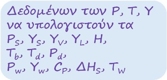 Ψυχρομετρικό Μαθηματικό Μοντέλο: 14 εξισώσεις, (τακτοποιημένες έτσι ώστε να λύνουν το θεμελιώδες πρόβλημα): Table 7.