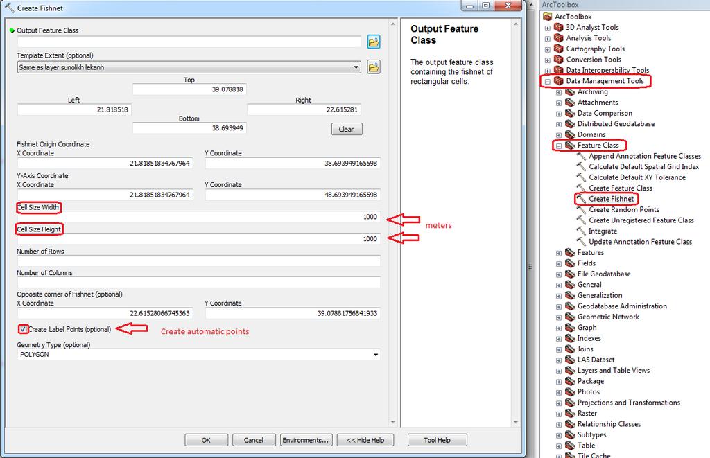 Παράδειγμα γραμμικής παρεμβολής Μέσω του ArcToolbox Data Management Tools Feature Class