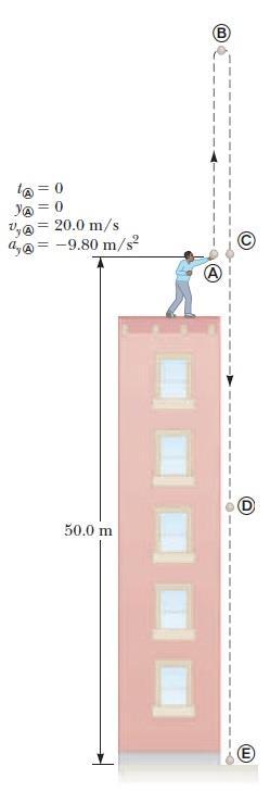 Κίνηση σε μια Διάσταση Παράδειγμα Λύση: Πετάμε μια μπάλα από την κορυφή ενός κτηρίου με αρχική ταχύτητα 20 m/s και
