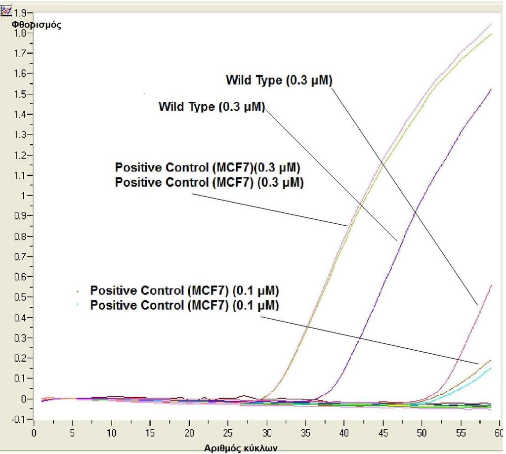 6.5.3 Βελτιστοποίηση της τελικής συγκέντρωσης των εκκινητών της ARMS-PCR για τη μετάλλαξη 1633 G>A του εξονίου 9 του PIK3CA.