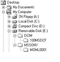 Visione sul computer di immagini registrate sul Memory Stick Per chi utilizza Windows Παρακολούθηση εικόνων γραµµένων σε Memory Stick, στον υπολογιστή σας Για χρήστες Windows Tipo di file desiderato/