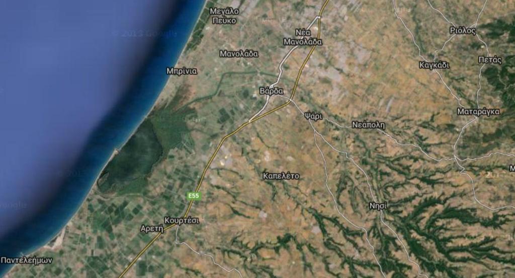 Εικόνα 3.2: Περιοχή έρευνας ( Πηγή Google Maps) Στην περιοχή μελέτης (Εικόνα 3.2) συναντάται η Ιόνια ενότητα που ανήκει στις εξωτερικές Ελληνίδες.