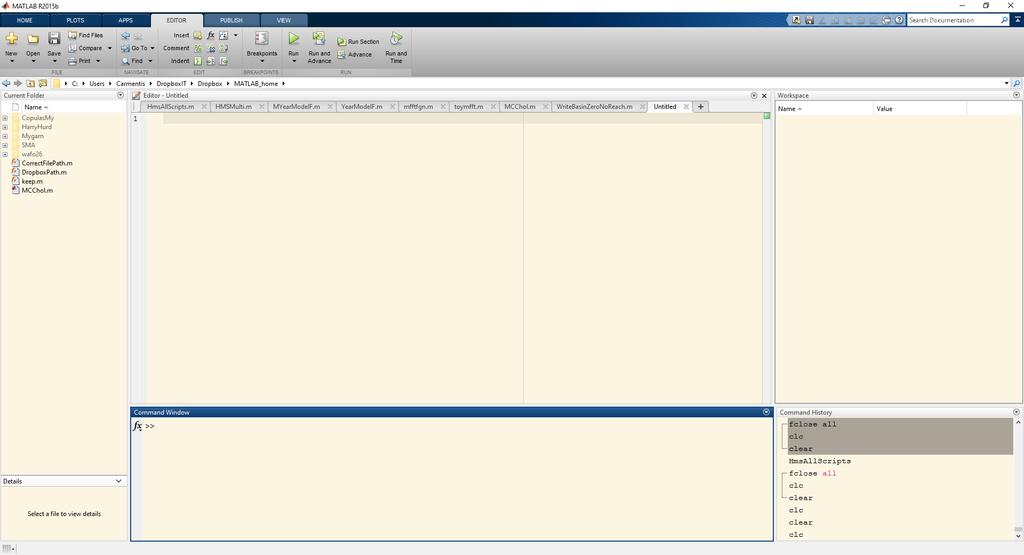 Το προγραμματιστικό περιβάλλον MATLAB (IDE) Current Folder Script editor Workspace Command window Command history *IDE