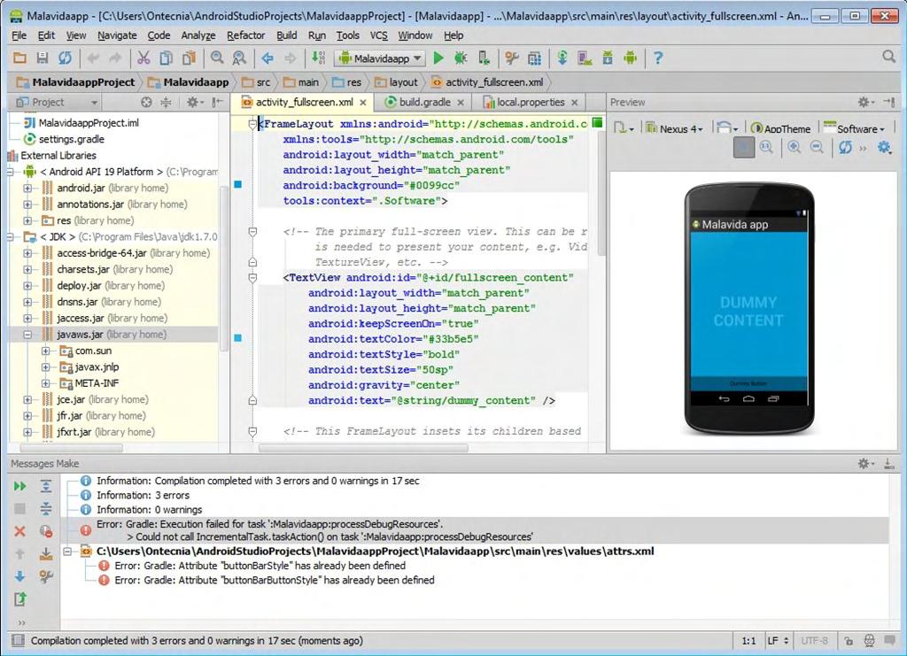 2.4 Android Studio Το Android Studio αποτελεί ολοκληρωμένο προγραμματιστικό περιβάλλον (IDE) και χρησιμοποιείται κυρίως για την ανάπτυξη εφαρμογών της πλατφόρμας Android.