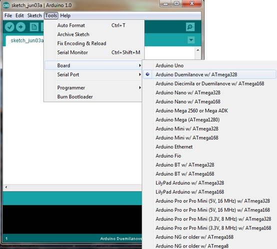 Τέλος, πατάμε Tools -> Board επιλέγουμε την πλακέτα που ανταποκρίνεται στον Arduino μας. Εγκατάσταση οδηγών : Linux Η εγκατάσταση στα Linux ποικίλει ανάλογα με τη διανομή που χρησιμοποιούμε.