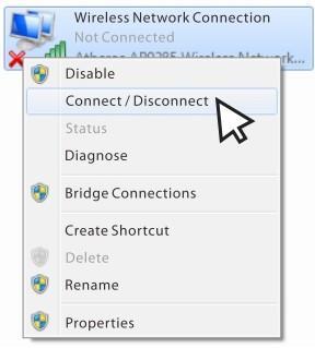Επιτυχής σύνδεση Windows 7 Πιέστε Έναρξη-> Πίνακας