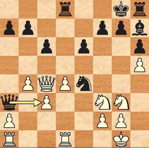 [Round "2"] [White "dummy"] [Black "utadess"] [Result "0-1"] 1.e4 c6 2. d4 d5 3. Nd2 dxe4 4. Nxe4 Bf5 5. Ng3 Bg6 6. h4 h6 7. Nf3 Nd7 8. h5 Bh7 9. Bd2 Ngf6 10. Bb4 e6 11. Bxf8 Kxf8 12. Bc4 Qa5+ 13.