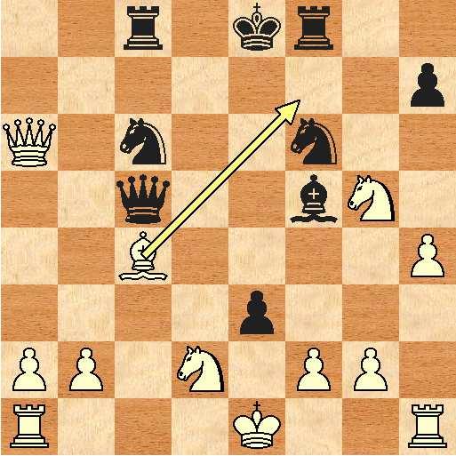 [Round "6"] [White "dummy"] [Black "utadess"] [Result "0-1"] 1. e4 c5 2. Nf3 a6 3. c3 Nf6 4. e5 Nd5 5. d4 cxd4 6. Qxd4 e6 7. c4 Nc6 8. Qe4 f5 9. exf6 Nxf6 10. Qf4 Bb4+ 11. Bd2 Qa5 12. Bd3 e5 13.