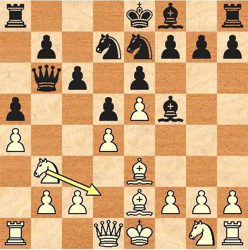[Round "3"] [White "UtaDes"] [Black "handtuned"] [Result "0-1"] 1.e4 c6 2. d4 d5 3. e5 Bf5 4. Be3 e6 5. Nd2 Nd7 6. Be2 Qb6 7. Nb3 a5 8. a4 Ne7 9. Nd2 Qxb2 10. Rb1 Qxc2 11. Qxc2 Bxc2 12. Rxb7 Bxa4 13.
