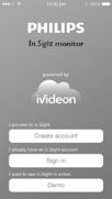 Philips InSightHD + Create account ios Android Κρατήστε σταθερά τη φορητή σας συσκευή κατά τη διάρκεια της σάρωσης του κώδικα QR.