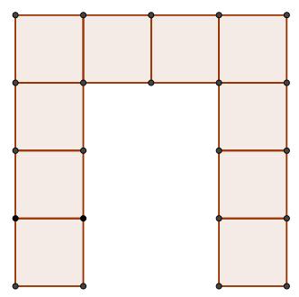 6. Οι μαθητές κατασκεύασαν το παρακάτω σχήμα με 10 τετράγωνα χαρτόνια ίσου μεγέθους. Το συνολικό εμβαδόν του σχήματος είναι 160 τ. εκ. Πόση είναι η περίμετρος του; (Α) 64 εκ. (Β) 72 εκ. (Γ) 80 εκ.