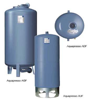Uravnavanje tlaka v sistemih pitne vode Aquapresso - raztezne posode s fiksno zračno blazino Aquapresso Raztezna posoda s fiksno zračno blazino Sistemi pitne vode Pregled lastnosti Aquapresso posod: