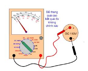 X TỔNG QUAN ĐO LƢỜNG ĐIỆN Để thang DC đo áp AC đồng hồ không lên kim tuy nhiên đồng hồ không hỏng. 3.1.3. Hướng dẫn đo điện áp một chiều DC bằng đồng hồ vạn năng.