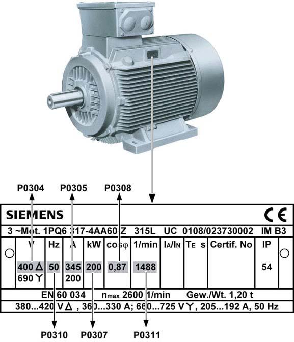 3 Palaišana 12/02 izlaidums Motora nominālo parametru noteikšana Attēls 3 8 Tipiskas motora nomināla plāksnes piemērs (Informācija uz motora plāksnes ir tikai piemērs).