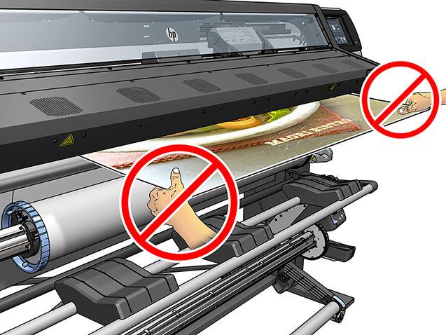 Μην τραβάτε το εκτυπωμένο υπόστρωμα ενώ εκτυπώνει ο εκτυπωτής: αυτό μπορεί να προκαλέσει σοβαρά ελαττώματα στην ποιότητα εκτύπωσης.