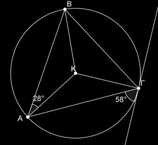 Αν Γ είναι τυχαίο σημείο της Αχ και η ΒΓ τέμνει τον κύκλο στο σημείο Δ να δείξετε ότι η εφαπτομένη του κύκλου στο σημείο Δ περνά από το